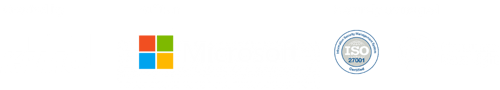 KPMG, Microsoft and ISO logos