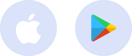 Apple App Store and Google Play Store logos