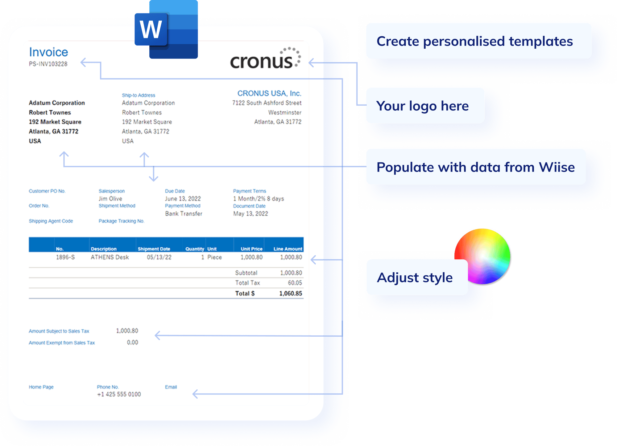 Microsoft Word invoice