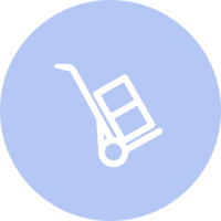 Warehouse trolley icon